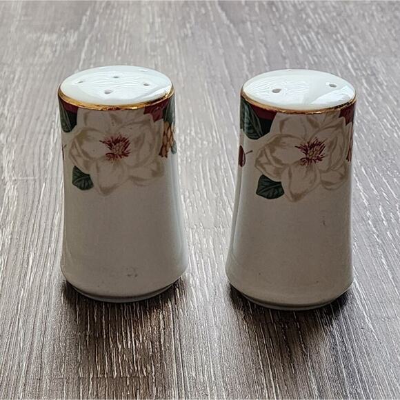 Vintage 1998 Tienshan Fine China Magnolia Salt & pepper shaker Set Shakers‎ - Picture 12 of 13